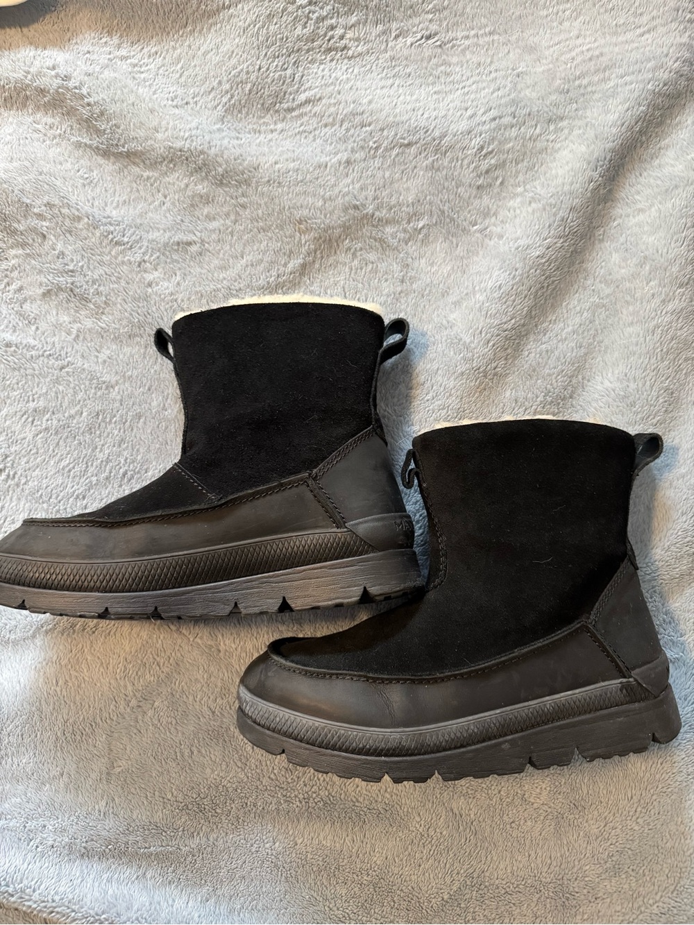 Manitoba Unisex Black Suede Slip-On Waterproof Winter Boots